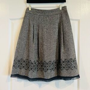 Loft Women’s Gray Wool Midi Skirt, Size 4